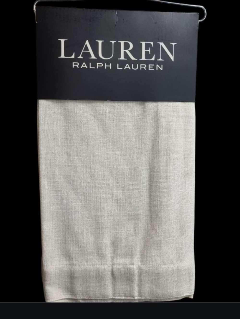 96" Ralph Lauren Natural Belgian Linen Window Curtains 2 Thick Back Tab Panels